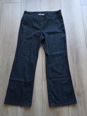 Contrast Dark Wash Bootcut Jeans Women 14P Petite Stretch Denim Mid Rise Pull On